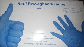 Rękawice nitrylowe - niebieskie - AQL 1,5/ standard EN455